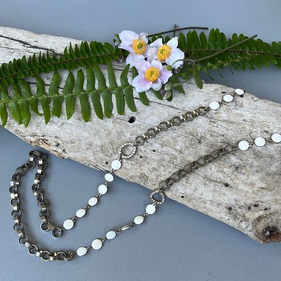 METAL CIRCULAR LOOP CHAIN NECKLACE - Picture 1 of 6